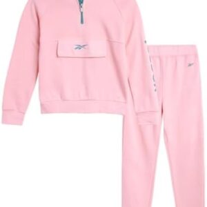 Reebok Girls' Jogger Set - 2 Piece Hoodie Sweatshirt and Sweatpants Sweatsuit (Size: 4-12)