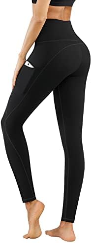 PHISOCKAT 2 Pack High Waist Yoga Pants with Pockets, Tummy Control Leggings, Workout 4 Way Stretch Yoga Leggings - Image 3
