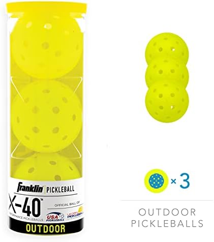 Franklin Sports Outdoor Pickleballs - X-40 Pickleball Balls - USA Pickleball (USAPA) Approved - Official US Open Ball - 3 Packs, 12 Packs, 36 Pickleball Buckets, 100 + 400 Bulk Packs of Pickleballs - Image 2