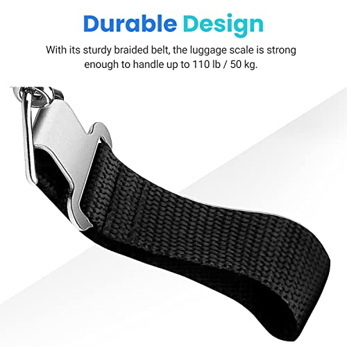 Etekcity Luggage Scale, Travel Essentials, Digital Weight Scales for Travel Accessories, Portable Handheld Scale with Temperature Sensor, Rubber Paint, 110 Pounds, Battery Included, Blue - Image 6