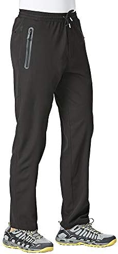TBMPOY Men's Lightweight Hiking Travel Pants Breathable Athletic Fishing Active Joggers Zipper Pockets - Image 2