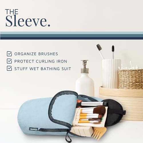 Toiletry Bag Kit Set: Hanging Travel Toiletry Bag + 311 TSA Cosmetic Liquid Bag + Ultralight Accessory Organizer Pouch (Dusty Teal) - Image 5