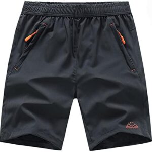 TBMPOY Men's 7'' Running Hiking Shorts Quick Dry Athletic Gym Outdoor Sports Short Zipper Pockets