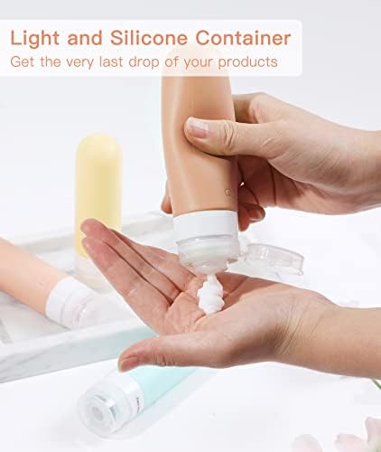 Quatish Travel Size Bottles, 4 Pack Leak Proof Travel Containers for Toiletries, Silicone Travel Shampoo and Conditioner Bottles Tsa Approved, 3 oz Travel Size Toiletries with Clear Toiletry Bag - Image 4