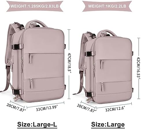 coowoz Large Travel Backpack For Women Men,Carry On Backpack,Hiking Backpack Waterproof Outdoor Sports Rucksack Casual Daypack travel essentials(Pink Purple) - Image 2