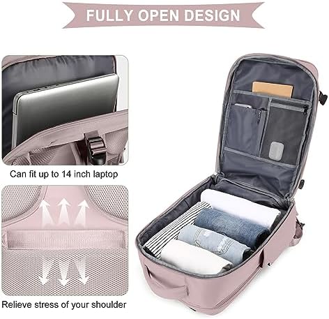 coowoz Large Travel Backpack For Women Men,Carry On Backpack,Hiking Backpack Waterproof Outdoor Sports Rucksack Casual Daypack travel essentials(Pink Purple) - Image 5