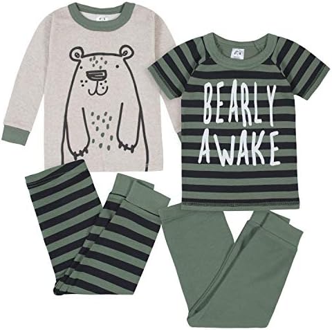 Gerber Baby Boys' Toddler Snug Fit 4-Piece Pajama Set
