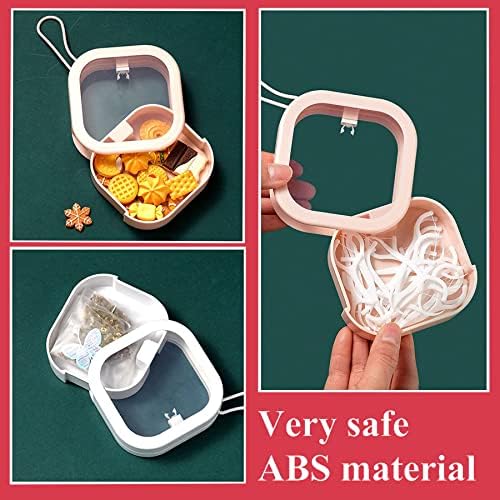 4pcs Hair Tie Organizer,Portable Travel Qtip Holder,Bathroom Storage Organizer Qtip Dispenser Cotton Swabs Dispenser Kids Hair Accessory Box with Lid for Bathroom,Desktop Organizer (4 Pcs White) - Image 2