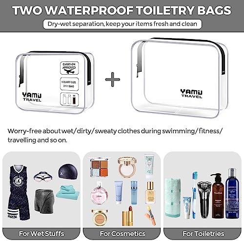 YAMIU Packing Cubes for Suitcases, 7 Pcs luggage organizer bags with Shoe Bag, 2 Waterproof Travel Toiletry Bags, Travel Cubes for Travel Essentials Travel Accessories - Image 6