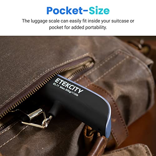 Etekcity Luggage Scale, Travel Essentials, Digital Weight Scales for Travel Accessories, Portable Handheld Scale with Temperature Sensor, Rubber Paint, 110 Pounds, Battery Included, Blue - Image 4