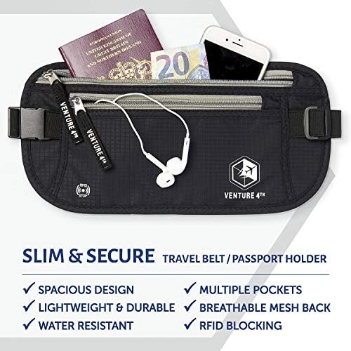 VENTURE 4TH Travel Money Belt - Slim Passport Holder RFID Blocking Travel Pouch to Protect Cash, Credit Cards and Travel Documents - Image 2