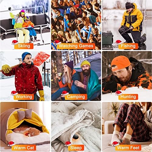 Hand Warmers Rechargeable, 2 in 1 Hand Warmer Protable Camping Accessories Hunting Gear Men Women Outdoor/Indoor/Hunting/Golf/Camping/Hiking/Football/Winter Sports Essential 2 Pack - Image 6